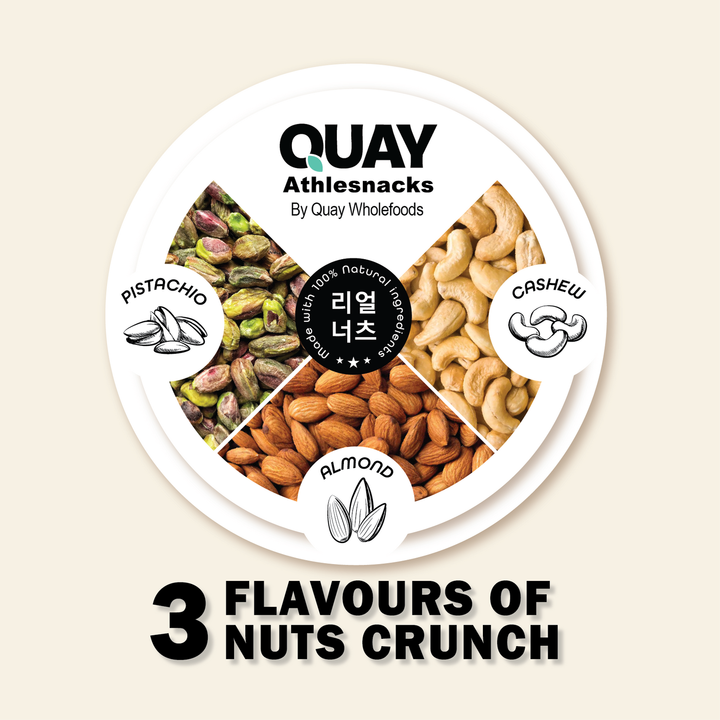 QUAY ATHLESNACKS 杏仁脆片 (150克) - 健康零食 / QUAY WHOLEFOODS