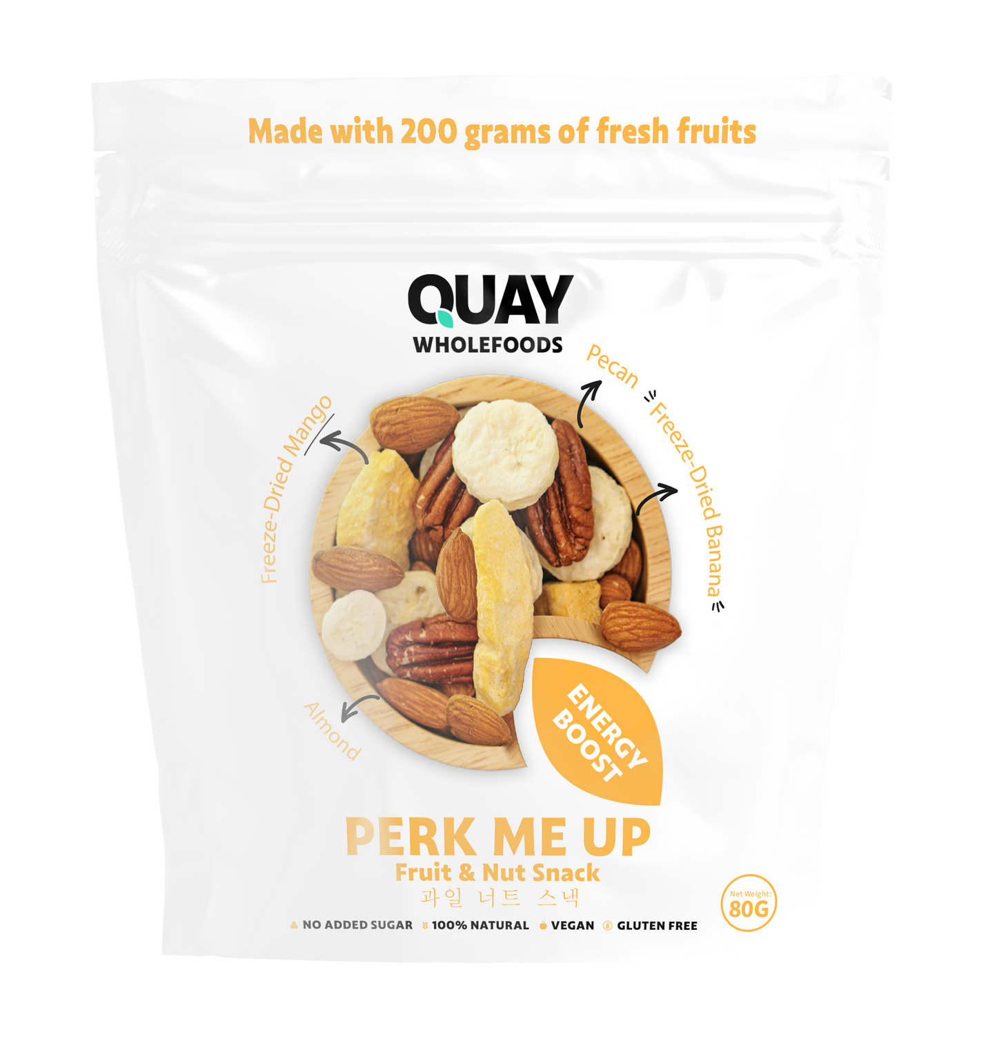 QUAY WHOLEFOODS - PERK ME UP TRAIL MIX 80G (ENERGY BOOST)