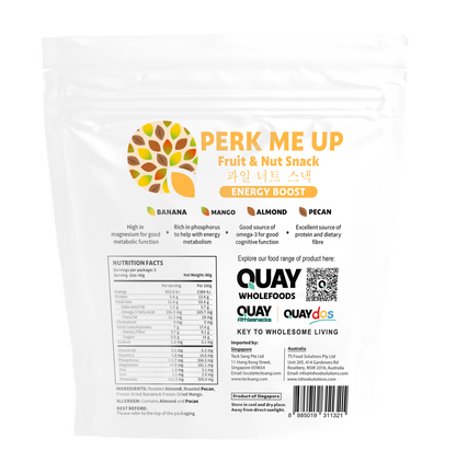 QUAY WHOLEFOODS - PERK ME UP TRAIL MIX 80G (ENERGY BOOST)